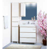 Зеркало-шкаф Бриклаер Токио 80 L светлая лиственница/белый