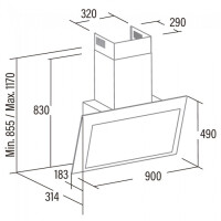 Каминная вытяжка Cata Thalassa 900 XGBK/F