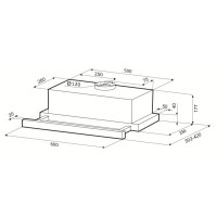 Встраиваемая вытяжка Krona Kerry 600 Inox PB