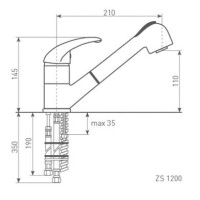 Смеситель для мойки Zigmund & Shtain ZS 1200 речной песок