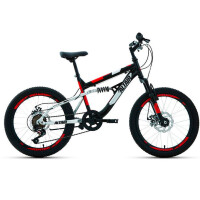 Велосипед Altair MTB FS 20 D черный/красный 2022 г 14" RBK22AL20047