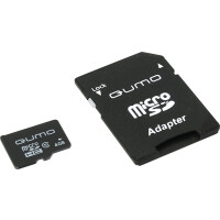 Карта памяти Qumo MicroSDHC 4GB Class10 + адаптер