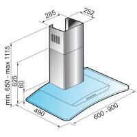 Каминная вытяжка Korting KHC 6954 X