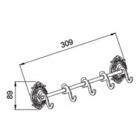 Планка на 5 крючков Hayta Gabriel 13902-5/ VBR