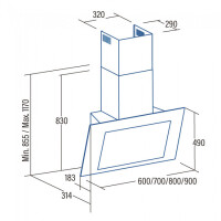 Каминная вытяжка Cata Thalassa 600 XGWH/F