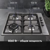Встраиваемая газовая варочная панель Zigmund & Shtain GN 98.61 S