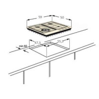 Встраиваемая газовая варочная панель Monsher MKFG 60G40ME096-WFT