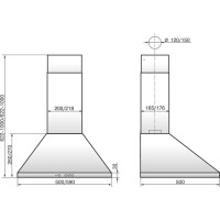 Каминная вытяжка Elikor Вента 50Н-430-К3Д нержавеющая сталь