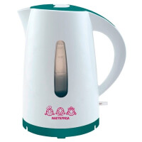 Чайник электрический Мастерица ЕК-1701M белый/бирюзовый