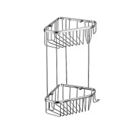 Полка угловая 2-х этаж. хромированная Rainbowl трапеция (15*15/T)