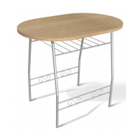 Стол Sheffilton SHT-T10 дуб беленый/серебро