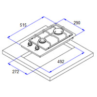 Встраиваемая газовая варочная панель Weissgauff HG 320 XB