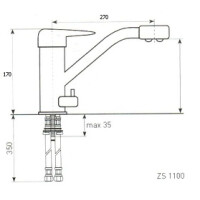 Смеситель для кухни Zigmund & Shtain ZS 1100 нержавеющая сталь