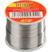 Припой Светозар оловянно-свинцовый 60процентов Sn/40процентов Pb 250гр (SV-55323-250)