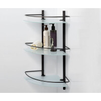 Полка стеклянная угловая тройная WasserKraft K-3633 темная бронза