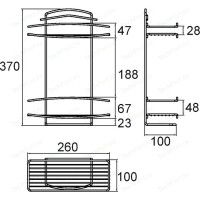 Полка 2-этажная прямая Rainbowl 212 L