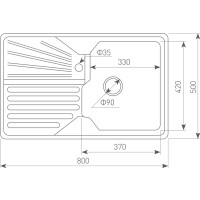Кухонная мойка Zigmund & Shtain Kaskade 800 молодое шампанское