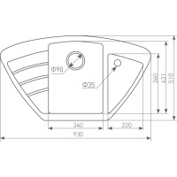 Кухонная мойка Zigmund & Shtain ECKIG 900 осенняя трава