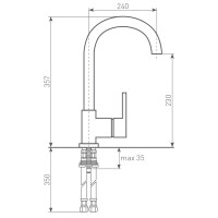Смеситель для мойки Zigmund & Shtain ZS 1600 темная скала