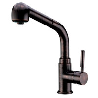 Смеситель для кухонной мойки WasserKraft А8247 с выдвижной лейкой темная бронза