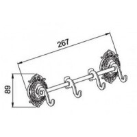 Планка на 4 крючка Hayta Gabriel 13902-4/ VBR
