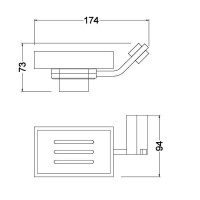 Мыльница настенная квадратная Schein Watteau 122CS-L (керамика)