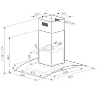 Островная вытяжка Maunfeld Ancona PlusA 90 нержавеющая сталь/прозрачное стекло