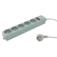 Сетевой фильтр PC PET AP01006-3-G 3м. 5 розеток, серый