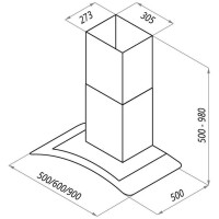 Островная вытяжка Maunfeld Ancona PlusA 90 черный/черное стекло