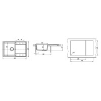 Кухонная мойка Flortek Консул 760 антрацит (23.020.C0760.302)