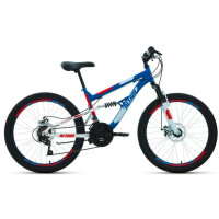 Велосипед Altair MTB FS 24 D синий/красный 2022 г 15" RBK22AL24053