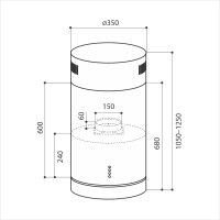 Островная вытяжка Lex Tubo Isola 350 Inox