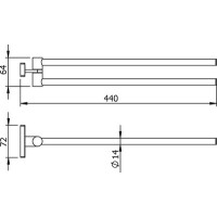 Полотенцедержатель поворотный двойной Langberger Alster 10908A (рога)