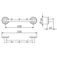 Полотенцедержатель на 3 крючка Langberger Burano 11033А