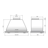 Встраиваемая вытяжка Elikor Врезной блок 52Н-400-П3Д нержавеющая сталь