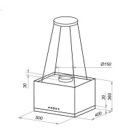 Каминная вытяжка Maunfeld Box rope (Isla) 50 черное стекло