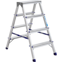 Стремянка Алюмет 4 ступени двухсторонняя алюминиевая