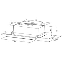 Встраиваемая вытяжка Krona Kamilla 2M 600 Glass Black