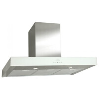 Каминная вытяжка Elikor Агат 90Н-1000-Е4Д нержавейка/белое стекло