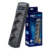 Сетевой фильтр Pilot m-MAX 10м (4 розетки) серый