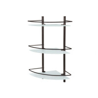 Полка стеклянная угловая тройная WasserKraft K-3633 темная бронза