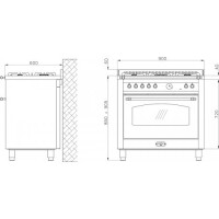 Газовая плита Lofra PLG 96 GVT нержавейка