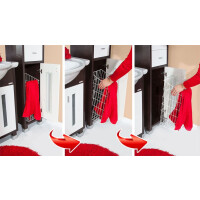 Шкаф-пенал Бриклаер Карибы с корзиной дуб кантри/венге