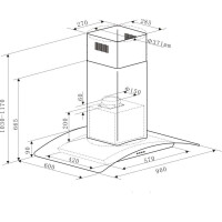 Островная вытяжка Maunfeld Ancona PlusA 90 белый/прозрачное стекло