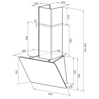 Каминная вытяжка Krona Liora 900 white S