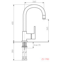 Смеситель для мойки Zigmund & Shtain ZS 1700 млечный путь