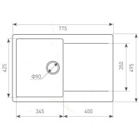 Кухонная мойка Zigmund & Shtain Rechteck 775 черный базальт