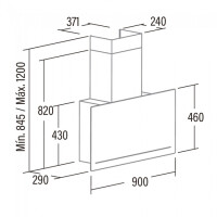 Каминная вытяжка Cata Goya 90 BK