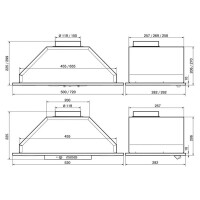 Встраиваемая вытяжка Elikor 52Н-400-К3Д нержавеющая сталь