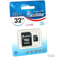 Карта памяти Smartbuy MicroSDHC 32GB Class10+SD адаптер